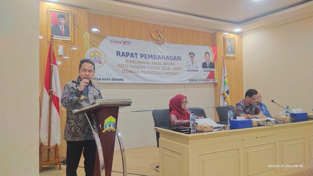 Pj wali kota Serang Yedi rahmat, berikan 5 ide gagasan dalam pembahasan RPJPD kota Serang tahun 2025-2045, bersama perangkat daerah.