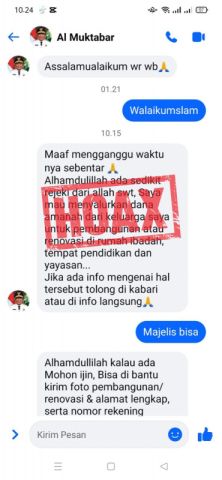 Waspada Penipuan Nomor WhatsApp 087748312307 Gunakan Foto Profil Pj Gubernur Banten Al Muktabar