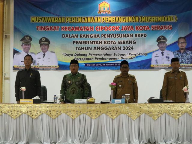 Musrenbang RKPD 2024 Kecamatan Cipocok Jaya, Wakil Walikota apresiasi inisiatif yang dilakukan Kecamatan Cipocok Jaya.