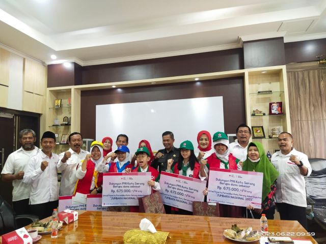 5 Kontingen asal Kota Serang, menjadi harapan kembali dalam Jumbara Palang merah Remaja PMR, tingkat Nasional ke IX di Lampung.
