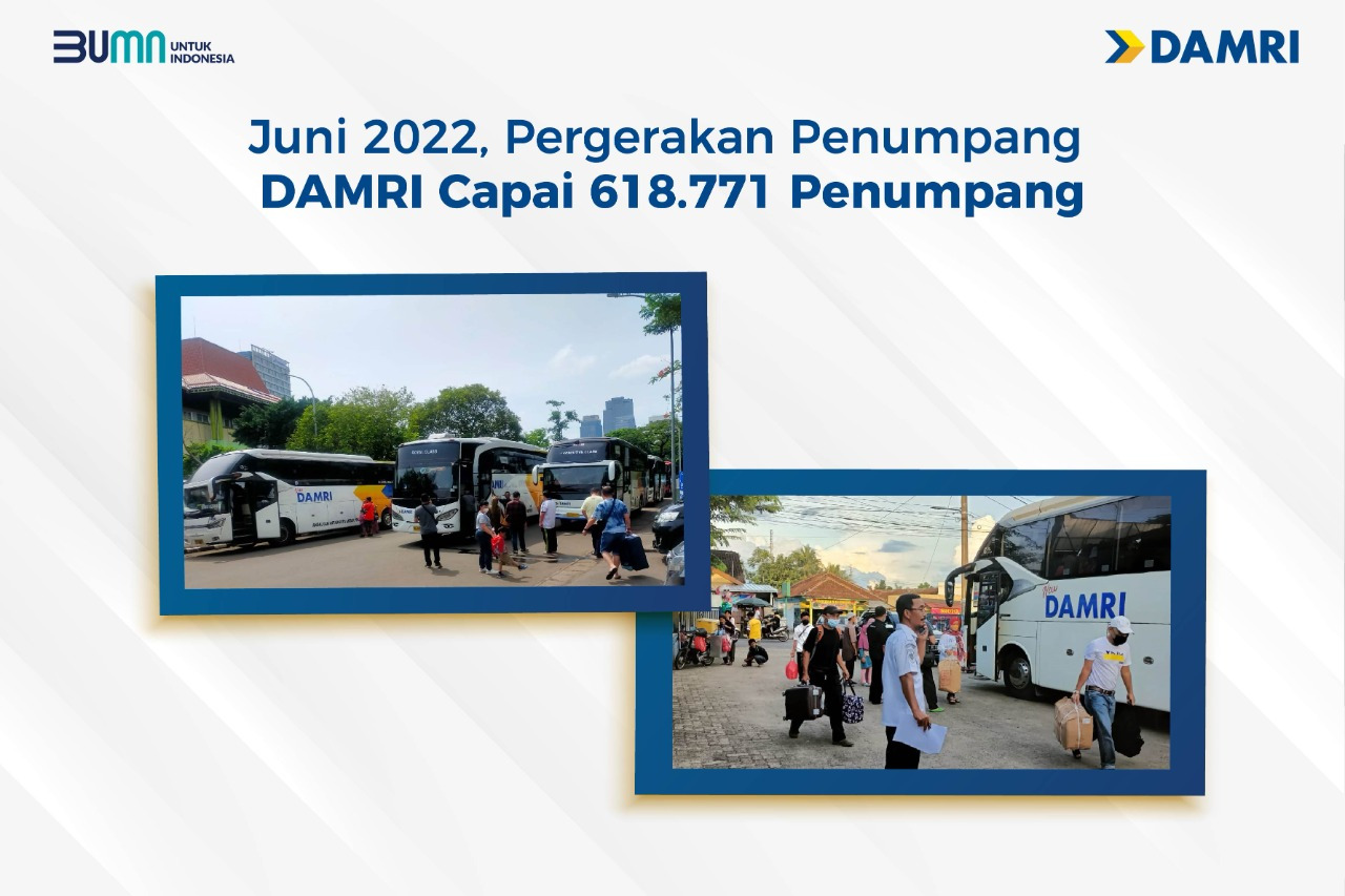 Juni 2022, Pergerakan Penumpang DAMRI Capai 618.771 Penumpang